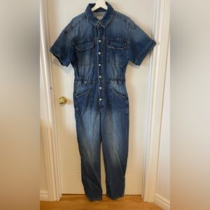 Free People Denim Jumpsuit Size Large